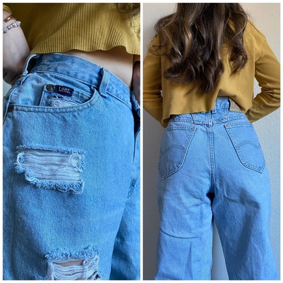 Vintage Lee rider jeans, hand distressed 💐 - Picture 3 of 4